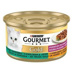 Gourmet Gold DUO králik,játra směs dušených a gril. kousků  85g