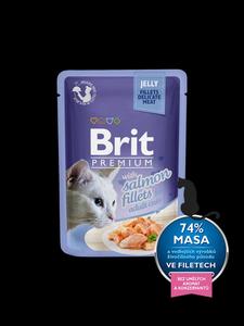 Brit Premium Cat kapsa Salmon Fillets in Jelly for Adult Cats 85g