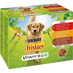 Friskies kapsa pes Adult 12pack Mix ve šťávě 12x100g