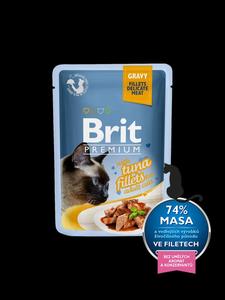 Brit Premium Cat kapsa Tuna Fillets in Gravy for Adult Cats 85g