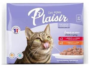 Plaisir Cat kapsička 4pack adult/steril (2hovězí 2xkuře ) 4x85g