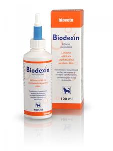 Ušní roztok BIODEXIN dezinfikuje a rozpouští ušní maz pro psy 100ml