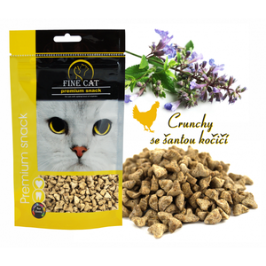 Fine Cat Drůbeží Crunchy se šantou kočičí 80g - DOYPACK
