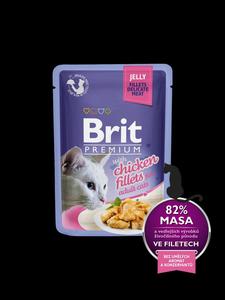 Brit Premium Cat kapsa Chicken Fillets in Jelly for Adult Cats 85g
