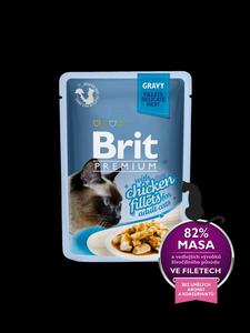 Brit Premium Cat kapsa Chicken Fillets in Gravy for Adult Cats 85g