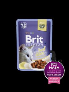 Brit Premium Cat kapsa Beef Fillets in Gravy 85g