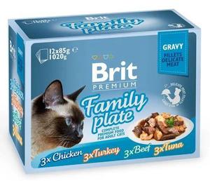 Brit Premium Cat kapsa Delicate Fillets in Gravy Pate 12x85g 1020g